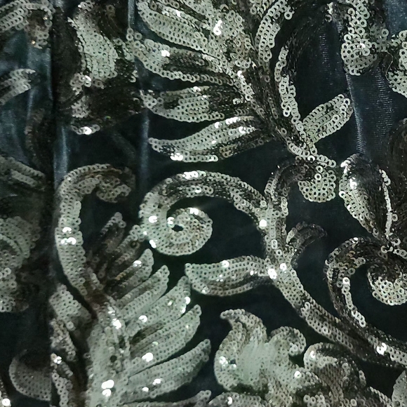 Ashro FULLY (Front & Back) Sequined Renita Green Velvet Leggings Size 3X - Picture 3 of 5